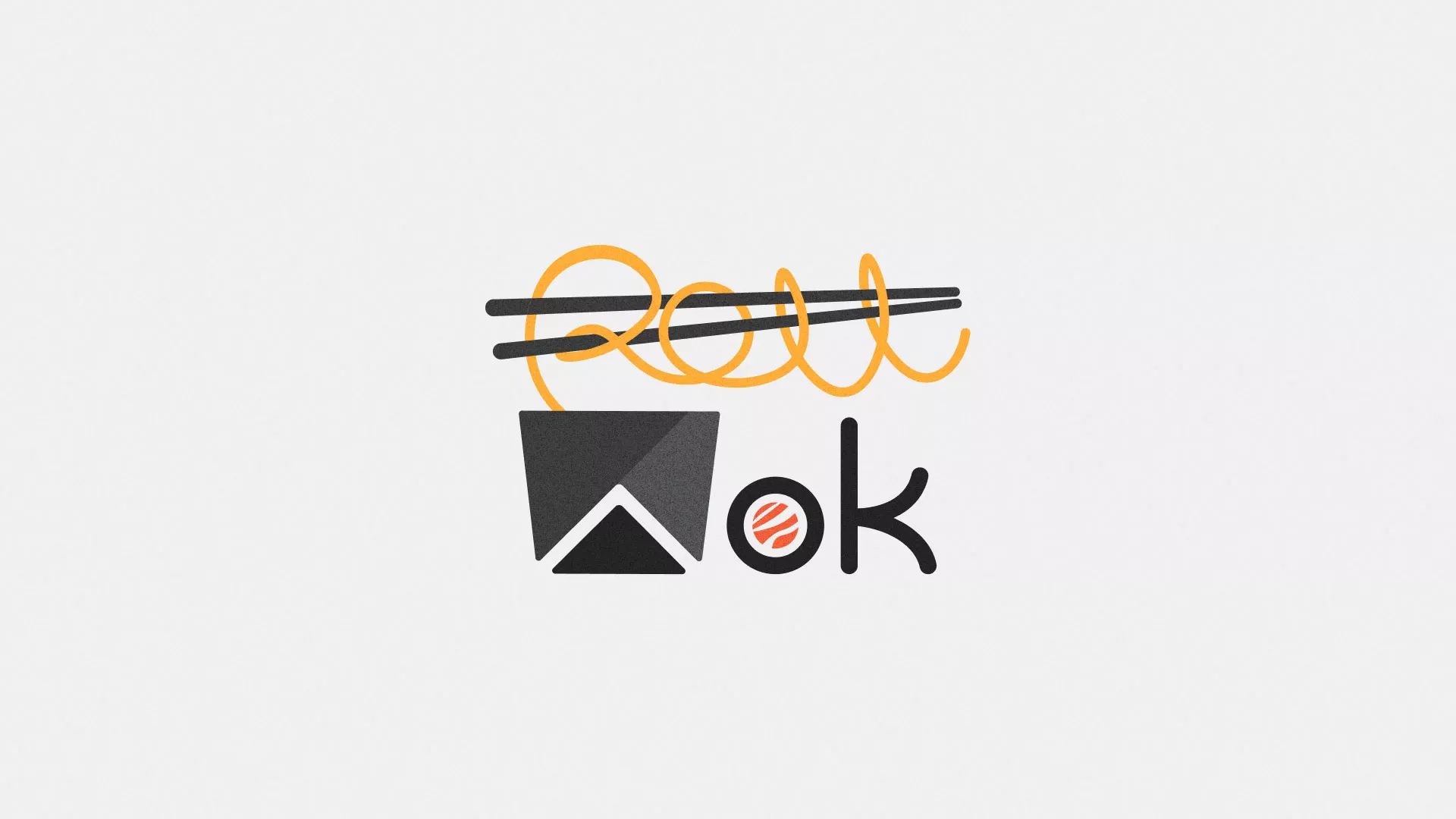 Разработка логотипа суши-бара «Roll Wok Club» в Октябрьске