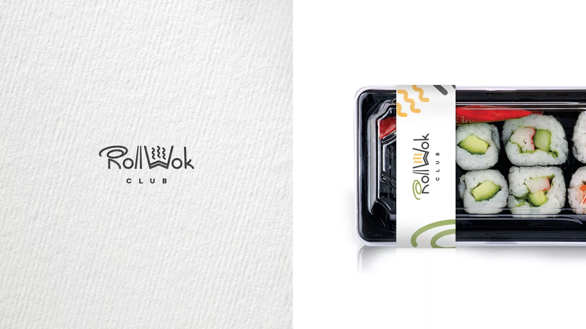 Разработка логотипа и фирменного стиля суши-бара «Roll Wok Club» в Октябрьске