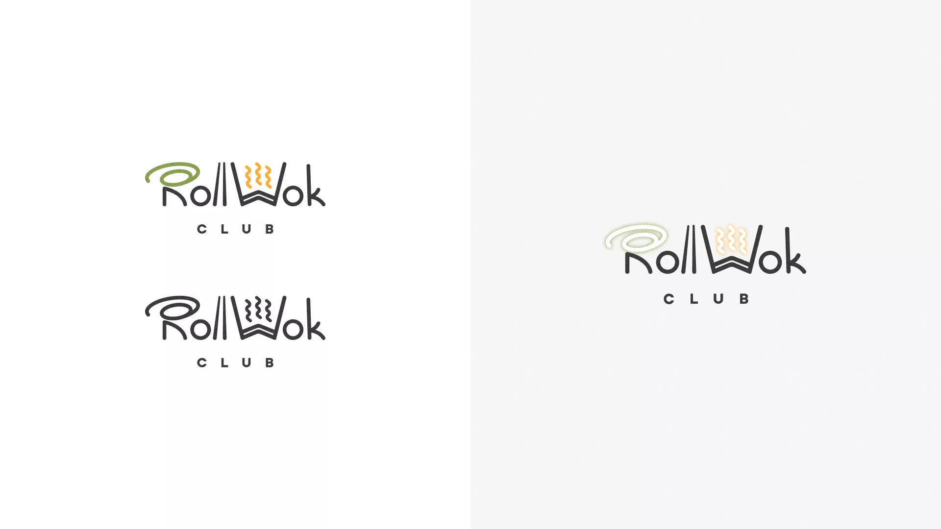 Разработка логотипа и фирменного стиля суши-бара «Roll Wok Club» в Октябрьске