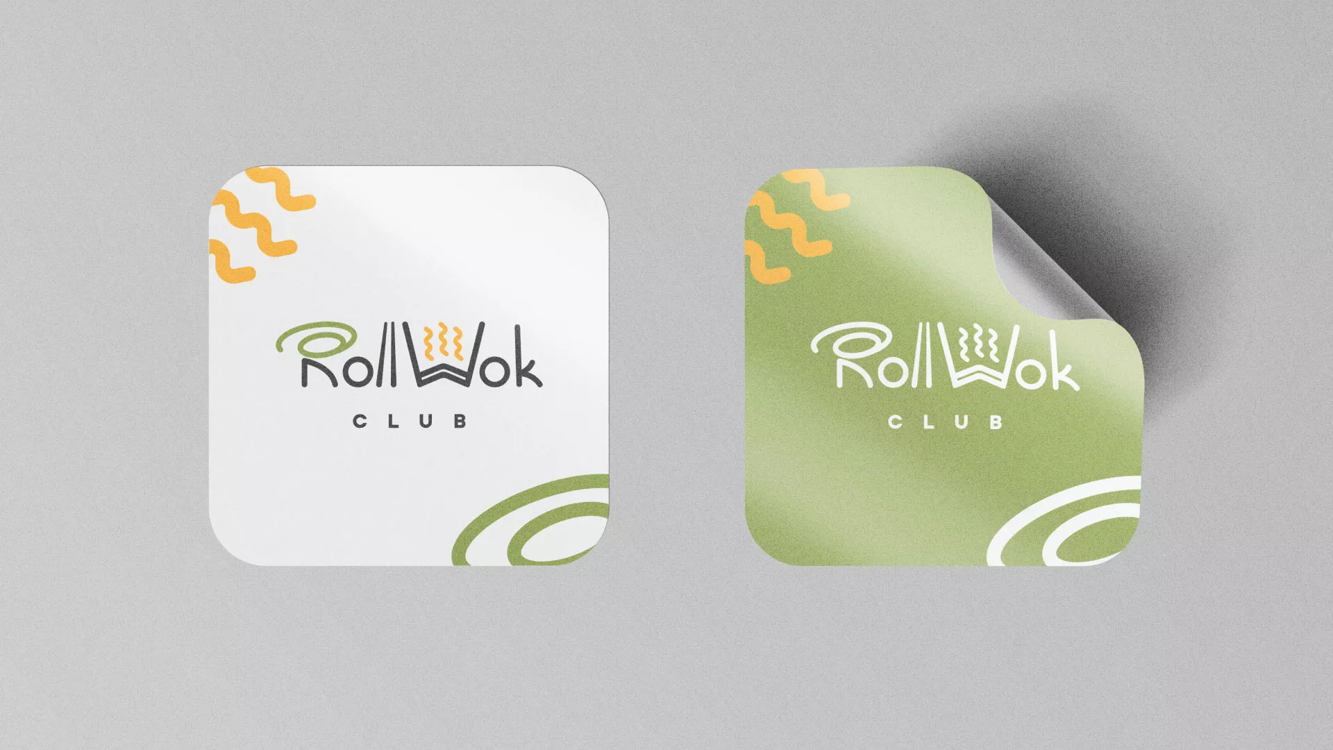 Разработка логотипа и фирменного стиля суши-бара «Roll Wok Club» в Октябрьске