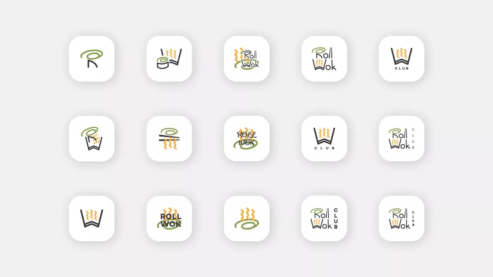 Разработка иконки приложения суши-бара «Roll Wok Club» в Октябрьске